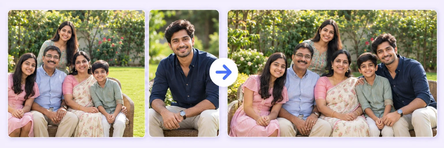 Merge Photos With AI in 2K and 4K — a real before and after result