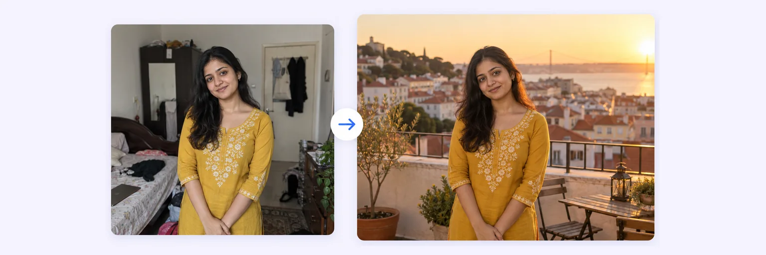 AI Background Changer — a real before and after result