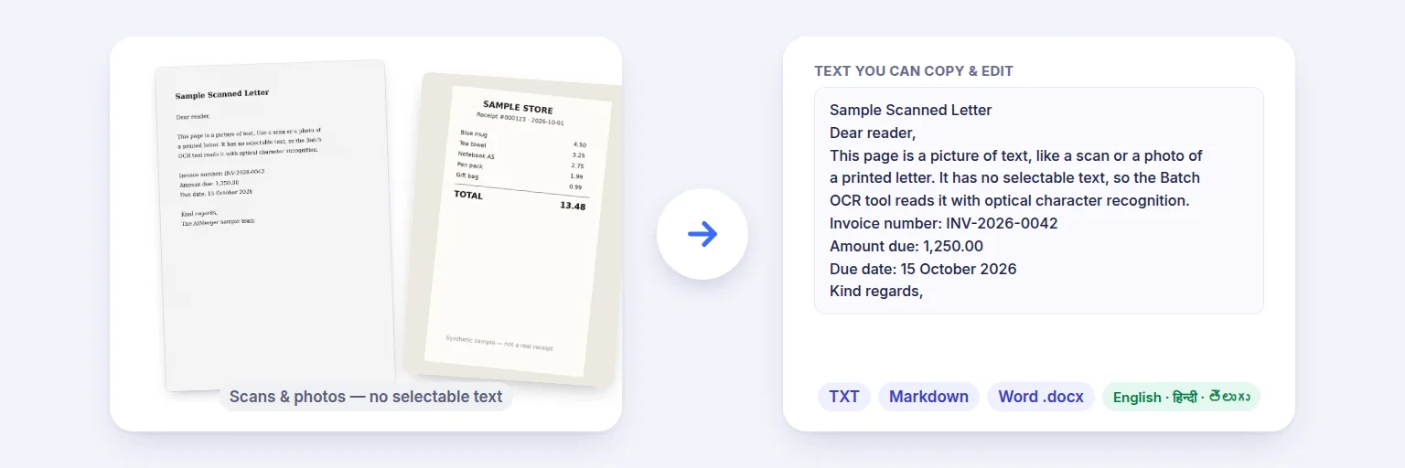 Batch OCR — a real example made with this tool from sample files