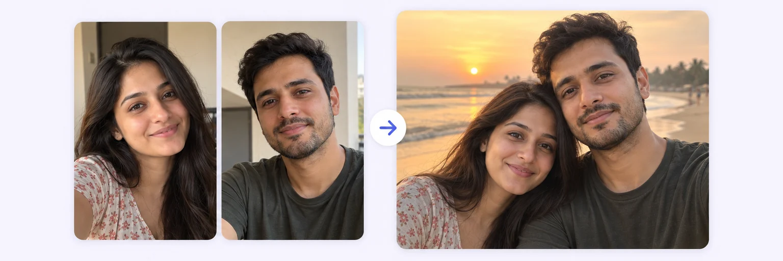 Couple Photo Merge example