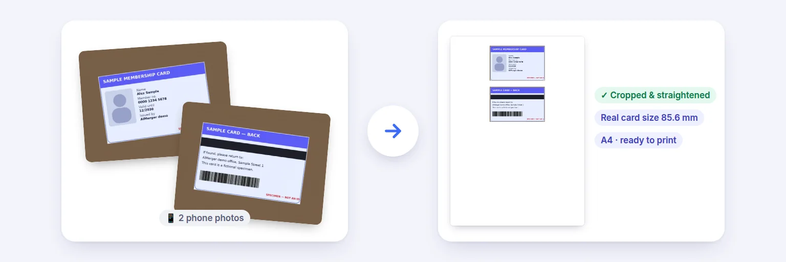 ID Card Front & Back example