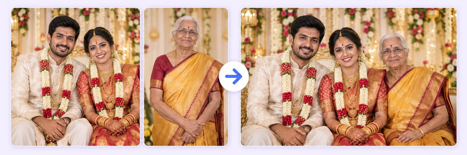Wedding Photo Merge example